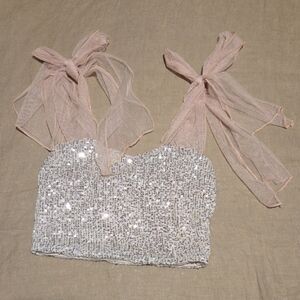 Altar'd State Aster Sequin Corset Tank